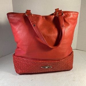 Elliott Lucca Cartagena Red Leather Tote Handbag
